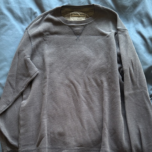 Eddie Bauer Men's Blue Crewneck Waffle Shirt - Picture 1 of 4